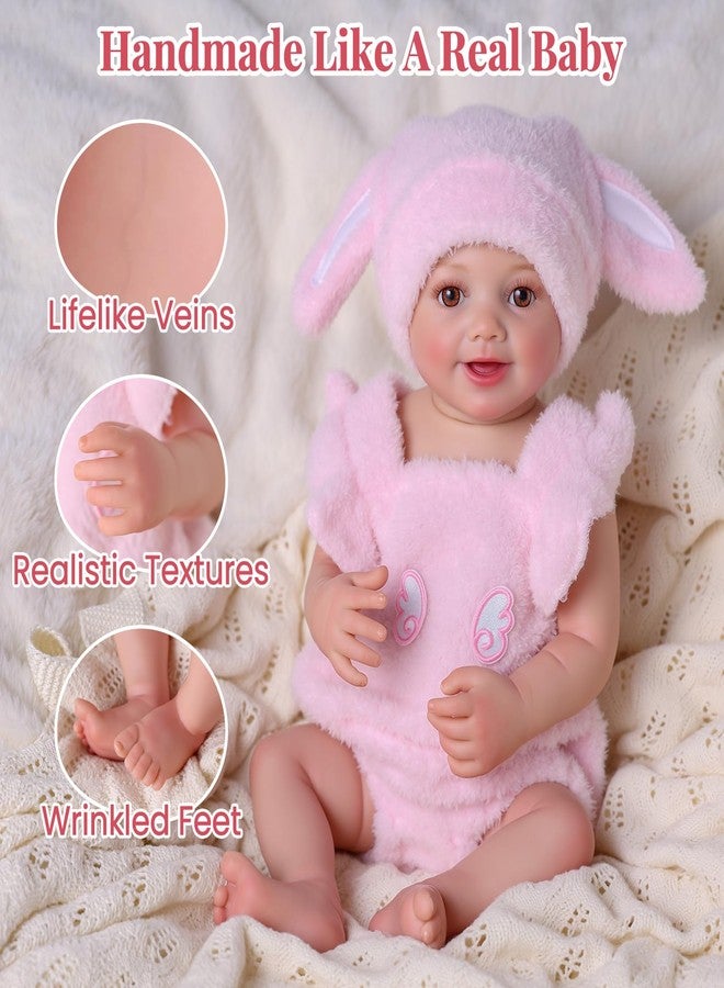 BABESIDE Drink and Wet Reborn Baby Dolls Sunny - 17 Inch Realistic Newborn Baby Girl with Soft Vinyl Full Body, Can Drink Water & Pee, Real Life Reborn Doll for Kids 3+ - Image 4